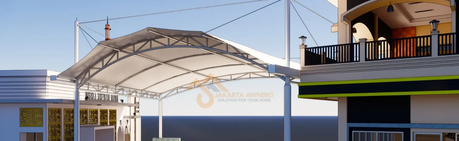 Kanopi Penghubung Bangunan Berbahan Membran Harga Tenda Membran Jakarta per Meter